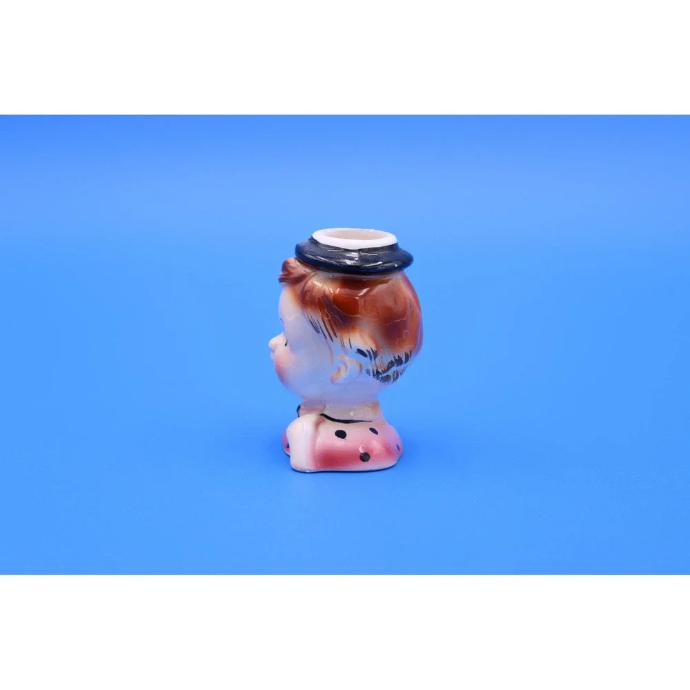 Vintage Winking Lady Head Candle Holder, Novelty Decor